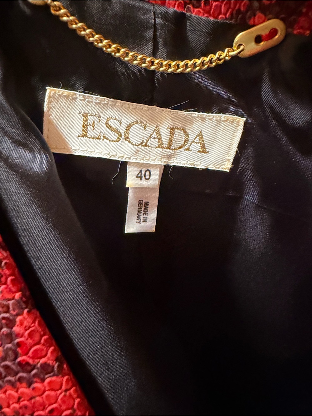 VTG Escada Red Python Snakeskin Embossed Leather Jacket - Picture 6 of 7
